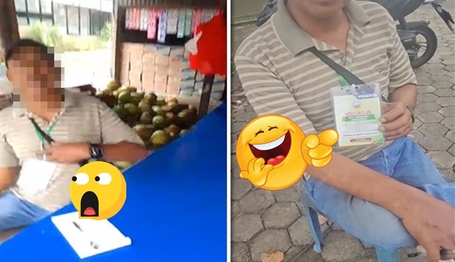 Foto Kolase: Seorang preman menunjukkan kartu identitasnya, yang setelah diperiksa ternyata bukan ID resmi, melainkan hanya kartu peserta Muscabclub DPC Organda Makassar.