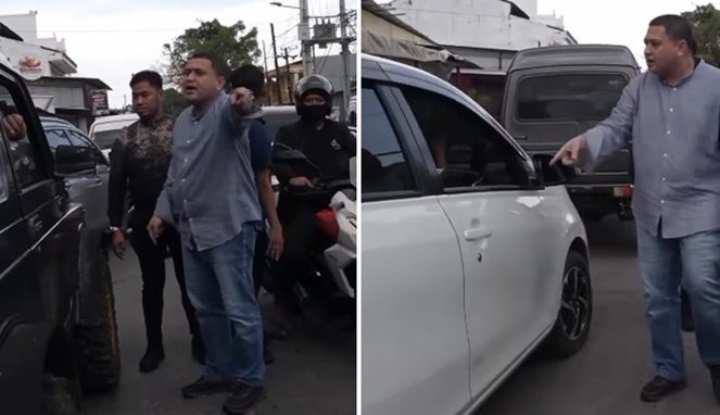 Foto Kolase : Wali Kota Makassar Appi semprot pengendara nakal di Jalan Dr. Leimena