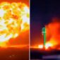 Foto kolase : Pelabuhan minyak Yaman hancur usai dibombardir AS (X/twitter)