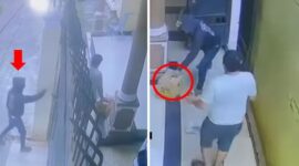 Foto kolase : Rekaman CCTV Detik-detik Perampok di Makassar Todong Pegawai Toko dengan parang