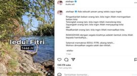 Foto unggahan Atalia Praratya di momen Hari Raya Idul Fitri 1446 H