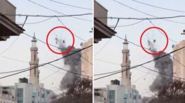 Foto Kolase : Tubuh Warga Palestina Berterbangan saat Dibom Israel