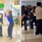 Foto Kolase : Seorang istri sah (baju biru) melabrak wanita yang diduga sebagai pelakor (baju kuning) di TSM Makassar. Sementara gambar kanan, istri sah mencoba merebut anaknya dari tangan sang suami yang diduga sebagai oknum polisi dari Polda Sulsel.