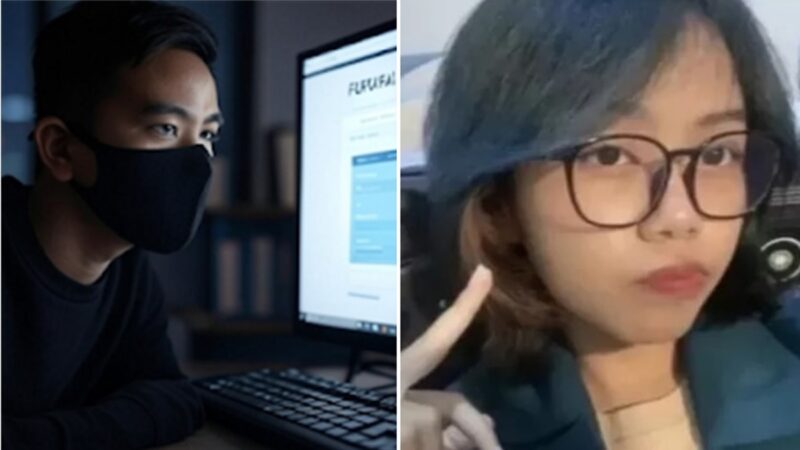 Foto kolase – Akun anonim Fufufafa dan Mahasiswi ITB