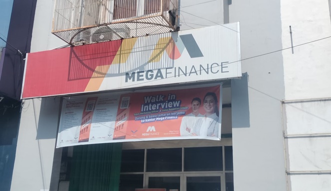 Kantor Mega Finance Cabang Daya di Ruko Bukit Katulistiwa, Paccerakkang, Kecamatan Biringkanaya, Kota Makassar.