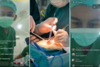 Tangkapan layar video perawat live saat operasi caesar