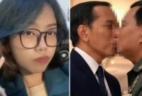 Foto kolase - Mahasiswi ITB dan Meme Prabowo-Jokowi Berciuman (Ist)