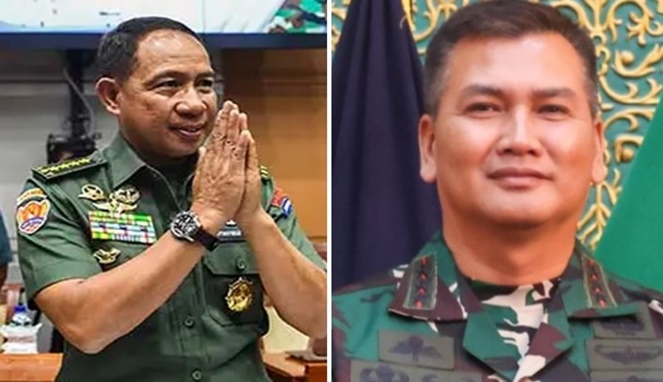Foto kolase : Panglima TNI Jenderal Agus Subiyanto dan Letjen Kunto Arief Wibowo putra dari Try Sutrisno