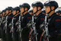 Foto ilustrasi – Pasukan siaga polri