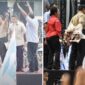 Tangkapan layar video momen saat Prabowo melepas baju dan membakar semangat buruh di Monas