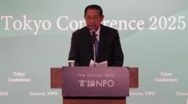 Presiden Ke-6 RI Susilo Bambang Yudhoyono (SBY) saat berbicara dalam forum Tokyo Conference 2025 (Foto Instagram)