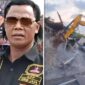 Foto ilustrasi – Ketua Umum GRIB Jaya, Hercules dan Posko yang rata dengan tanah
