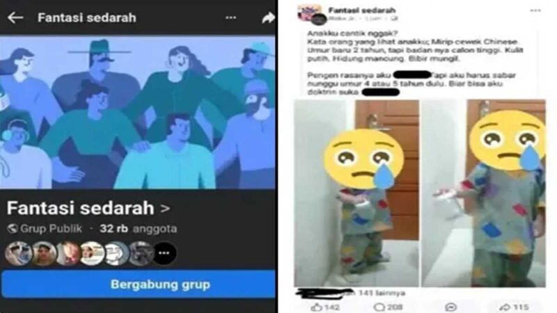 Tangkapan layar Grup Fantasi Sedarah (Inses) di Facebook