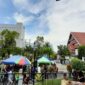 Suasana kegiatan Jumat Berkah di halaman Masjid Ashabul Jannah, DPK Provinsi Sulsel, Jumat 1 Muharram 1447 H