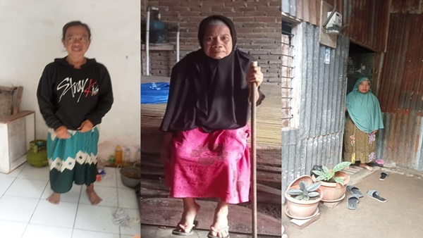 Foto kolase : Warga miskin Desa Tamannyeleng yang luput dari bantuan BLT, tinggal di rumah tak layak huni.