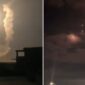 Foto kolase : Rudal Iran luncur ke langit, sistem pertahanan Israel kacau saling serang.