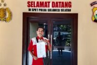 Budiman S saat selesai melapor di polda sulsel