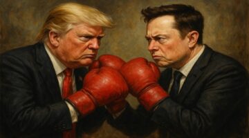 Foto ilustrasi – Trump duel dengan Elon Musk