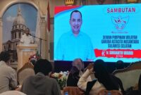 Ketua DPW GAN Sulsel, Ir Sugianto Wahid, saat memberi sambutan pada pelatihan dan pendampingan pengurus koperasi di 3 kabupaten sebagai proyek percontohan.