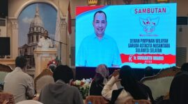 Ketua DPW GAN Sulsel, Ir Sugianto Wahid, saat memberi sambutan pada pelatihan dan pendampingan pengurus koperasi di 3 kabupaten sebagai proyek percontohan.
