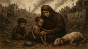 Foto ilustrasi – Penderitaan warga Gaza di tengah reruntuhan dan kelaparan yang mendera pada hari raya Idul Adha