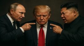 Ilustrasi Trump terpojok