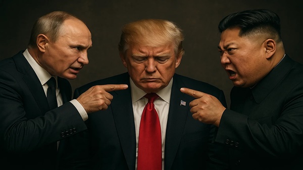 Ilustrasi Trump terpojok