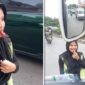 Tangkapan layar video – Juru parkir berhijab viral bikin netizen klepek-klepek