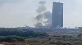 Markas Inelijen Mossad di Tel Aviv Israel digempur Rudal balistik Iran (Tangkapan layar video)