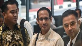 Nadiem Makarim didampingi pengacaranya (Ist)
