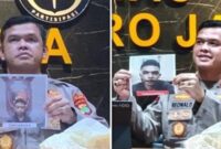 Polisi memperlihatkan foto dua tersangka kasus pencabulan dan penganiayaan terhadap adik kandung Habib Bahar bin Smith.