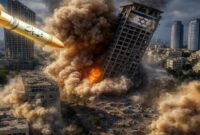 Foto ilustrasi – Serangan rudal Iran luluhlantakkan Zionis Israel