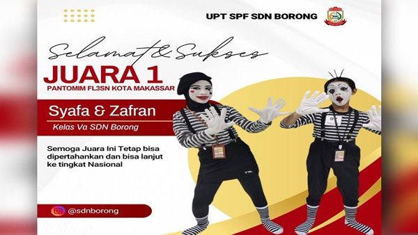 Syafa dan Zafran, keduanya murid kelas 5A SD Negeri Borong Makassar