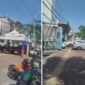 Trotoar di Jalan Poros Sultan Hasanuddin, Gowa, disalahgunakan untuk tenda usaha dan parkir kendaraan, mengganggu hak pejalan kaki.