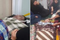 Jenazah Ustaz Yahya Waloni disemayamkan, dikelilingi keluarga dan pelayat di Masjid Darul Falah, Makassar.