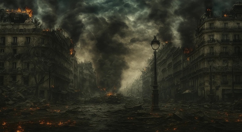 Ilustrasi kehancuran kota