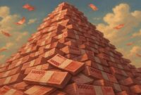 Foto ilustrasi tumpukan utang Negara membengkak