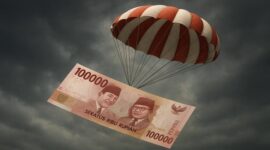 Foto ilustrasi – Uang terjun bebas 