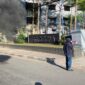 Aksi demonstrasi GMPH Sulsel di depan Kantor Dinas Pariwisata Kota Makassar