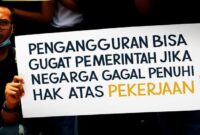 Foto ilustrasi – Pengangguran demo dan menggugat pemerintah