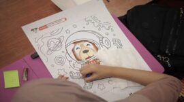 Suasana lomba mewarnai dan menggambar di Swiss-Belinn Panakkukang Makassar (Ist)