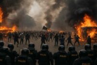 Foto ilustrasi – Aksi demonstrasi yang terjadi di sejumlah wilayah Indonesia