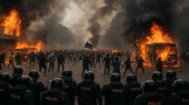 Foto ilustrasi – Aksi demonstrasi yang terjadi di sejumlah wilayah Indonesia