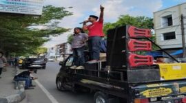Aksi demonstrasi AMPK di depan Kantor Kejari Sungguminasa, Gowa.