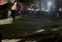 Demo PBB-P2 di Kabupaten Bone, Sulawesi Selatan memanas (Tangkapan layar video aksi demonstrasi)