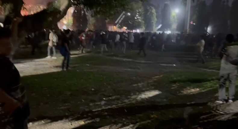 Demo PBB-P2 di Kabupaten Bone, Sulawesi Selatan memanas (Tangkapan layar video aksi demonstrasi)