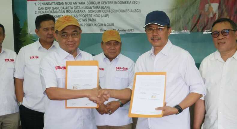 DPP GAN Teken MoU Sinergitas dengan Sorgum Center Indonesia (SCI) Dukung Program Ketahanan Pangan dan Energi Presiden Prabowo.