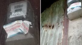 Foto meteran listrik Dg Nai diputus sementara oleh PLN ULP Sungguminasa. Nama yang tertera bukan atas nama Dg Nai melainkan Dg Sattu. Kwintasi yang tertulis pun atas Dg Bollo.
