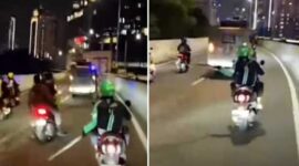 Tangkapan layar video - Detik-detik Mobil Rantis Brimob Dikejar Seperti Maling Usai Driver Ojol Dilindas (Foto kolase)