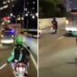 Tangkapan layar video - Detik-detik Mobil Rantis Brimob Dikejar Seperti Maling Usai Driver Ojol Dilindas (Foto kolase)